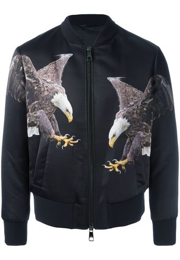 Neil Barrett eagle print bomber jacket - Black