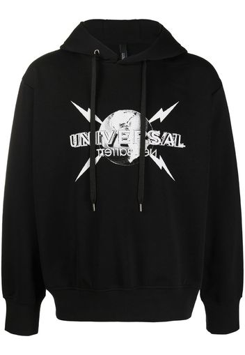 Universal logo-print hoodie