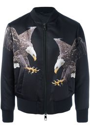 Neil Barrett eagle print bomber jacket - Black