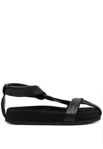 NEOUS cross strap detail sandals - Black