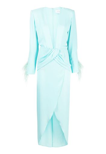 NERVI Ada plunge-neck gown - Blue