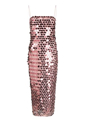 NEW ARRIVALS sequin-embellished fitted maxi dress - DUSTY ROSE