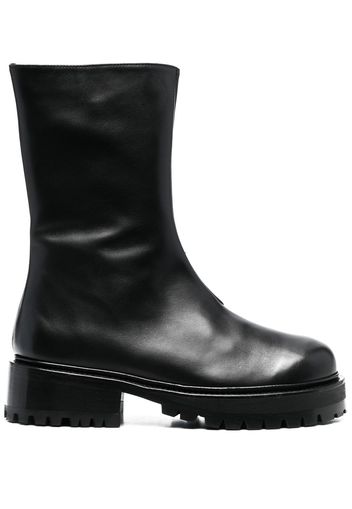 Nicole Saldaña zip-up leather boots - VENDOLA - BLACK LEATHER