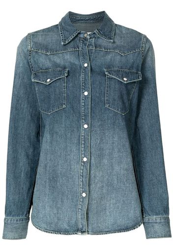 classic-collar denim shirt