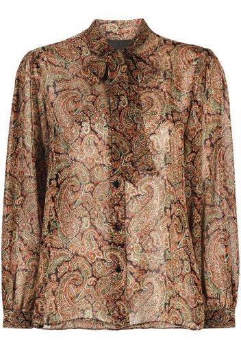 paisley print silk shirt