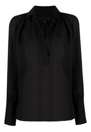 open-collar chiffon blouse