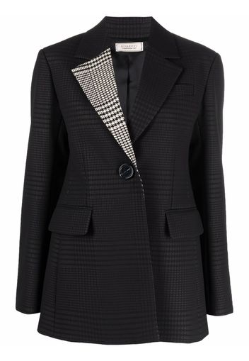 Nina Ricci houndstooth-print lapel blazer - Black