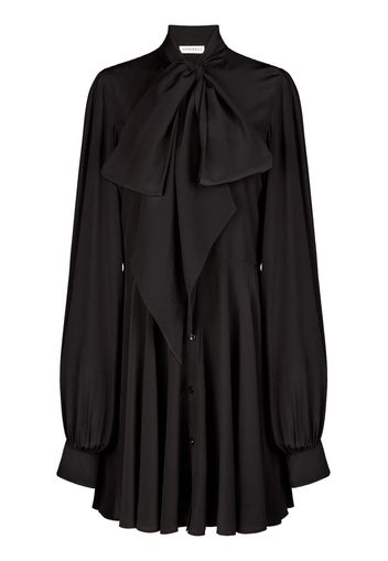 Nina Ricci pussy-bow collar silk shirtdress - Black