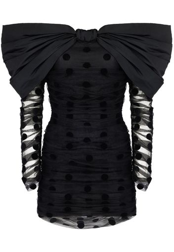 Nina Ricci oversized-bow neckline tulle dress - Black