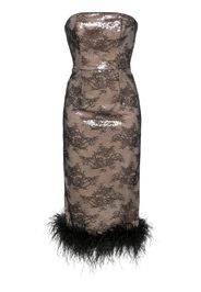 NISSA sequined lace midi dress - Black