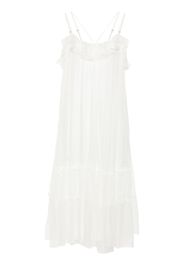 NISSA floral-lace-detail silk dress - White