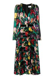 NISSA floral-print midi dress - Black