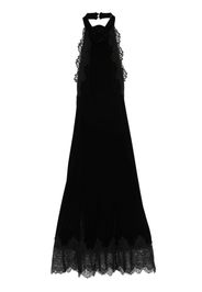 NISSA floral-appliqué midi dress - Black