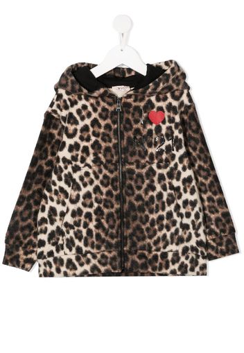 animal patter hooded jacket