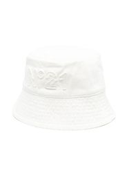 Nº21 Kids logo-patch cotton sun hat - White