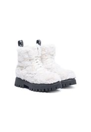 Nº21 Kids faux-fur ankle boots - White