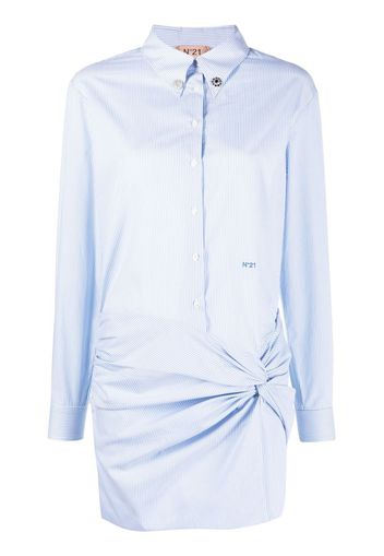 Nº21 gathered-detail mini shirt dress - White