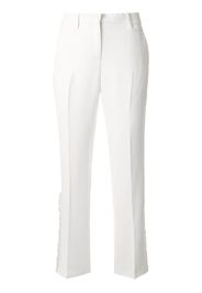 cropped ruffle detail trousers
