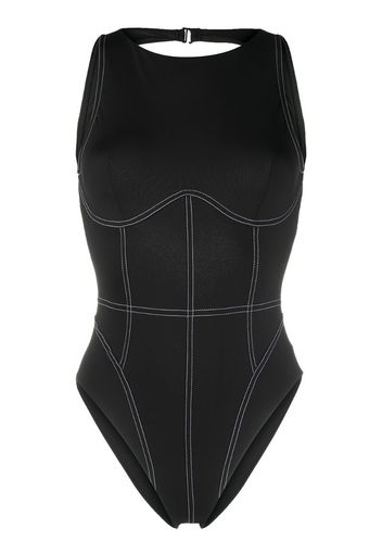 open-back one-piece swimsuit