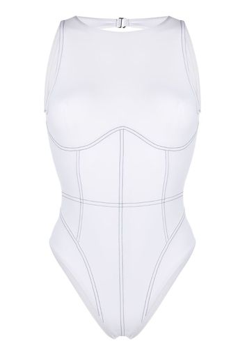 open-back one-piece swimsuit