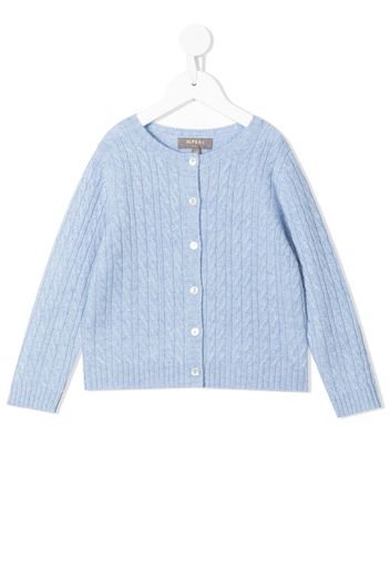 N.PEAL KIDS cable-knit cardigan - Blue