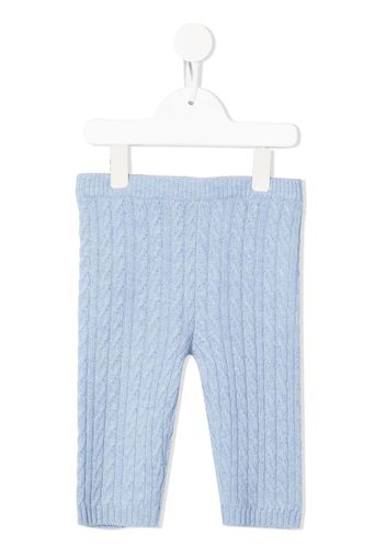 N.PEAL KIDS cable-knit leggings - Blue