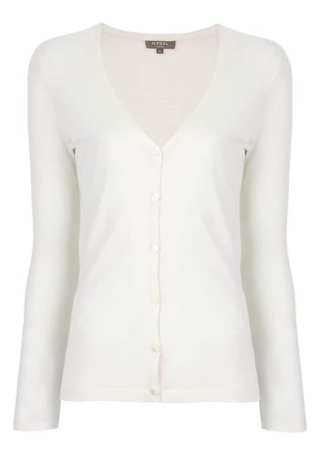 N.Peal superfine V-neck cardigan - White