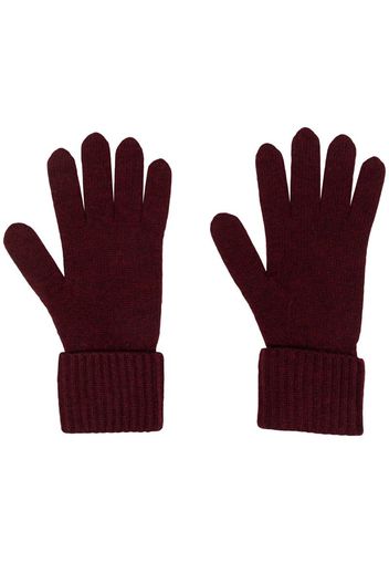 ribbed-trim cashmere gloves