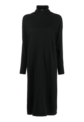 N.Peal roll-neck organic cashmere dress - Black