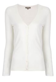 N.Peal superfine V-neck cardigan - White