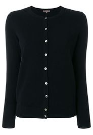 N.Peal round neck contrast button cardigan - Black