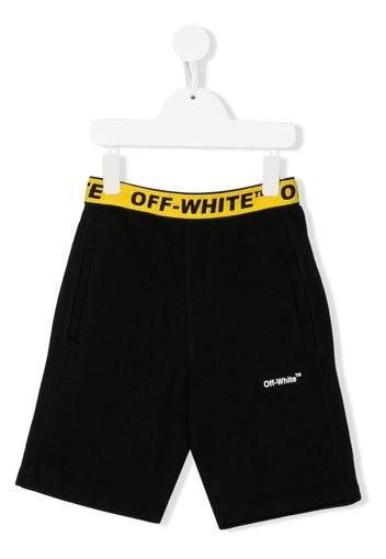 Off-White Kids logo track shorts - Black