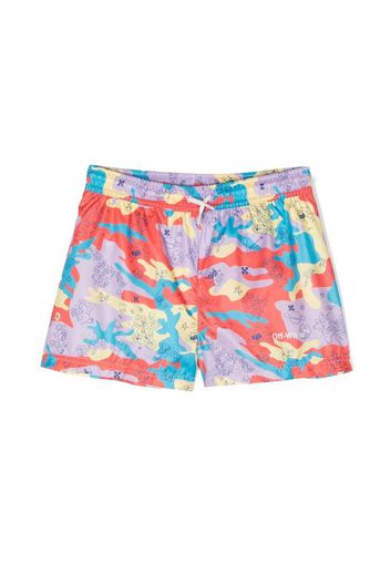 Off-White Kids multicolour camo swim shorts