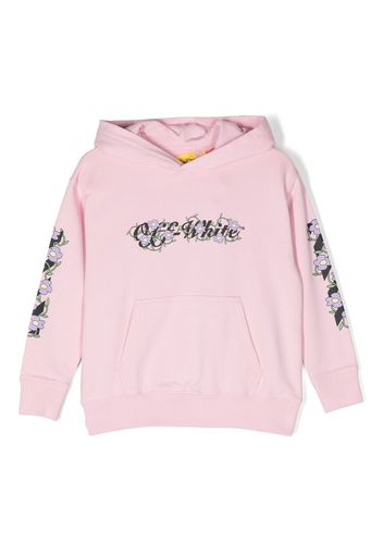 Off-White Kids graphic-print cotton hoodie - Pink