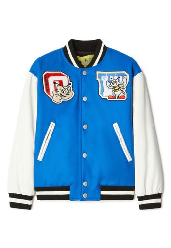 Off-White Kids patch-detail bomber jacket - Blue