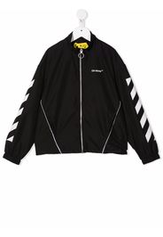 Off-White Kids logo-print track jacket - Black