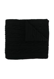 Off-White Kids Off Cable virgin wool scarf - Black