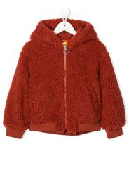 Off-White Kids faux-shearling zipped hoodie - Orange