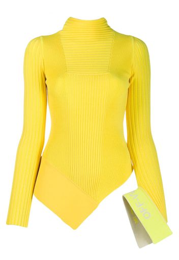 Off-White asymmetric knitted top - Yellow