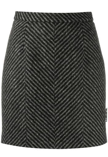 diagonal-stripe mini skirt