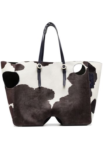 Off-White meteor cow pattern tote bag - WHITE BLUE