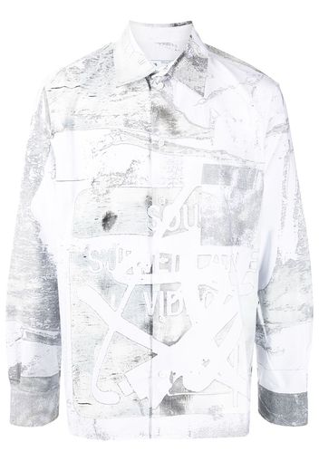 Off-White faded-print oversized cotton shirt