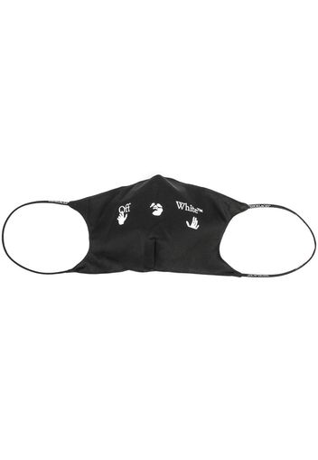 Off-White logo-print face mask - Black