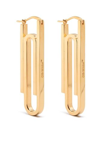 Off-White paperclip drop earrings - Gold