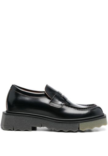 OFF-WHITE leather sponge loafers - Black