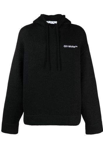 Off-White logo-print hoodie - Black