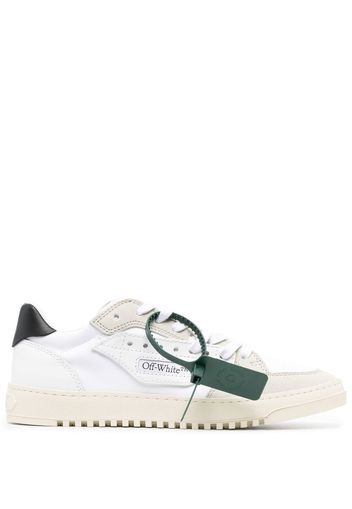 Off-White logo-patch lace-up sneakers - WHITE BLACK