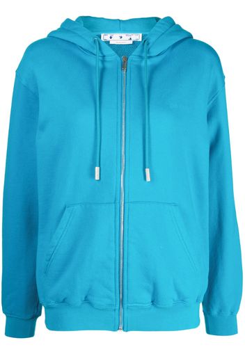 Off-White Diag-print zip-front hoodie - Blue