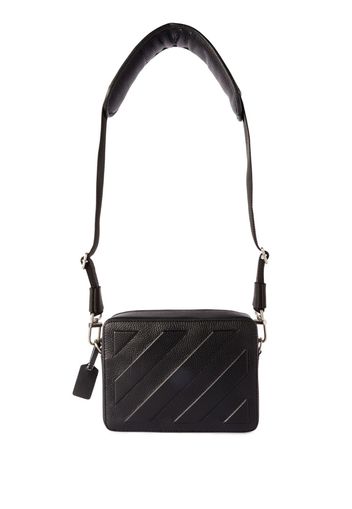 Off-White Diag-stripe leather camera bag - Black
