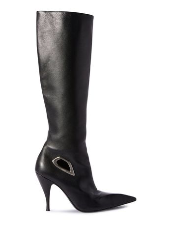 Off-White Crescent knee-high leather boots - Black